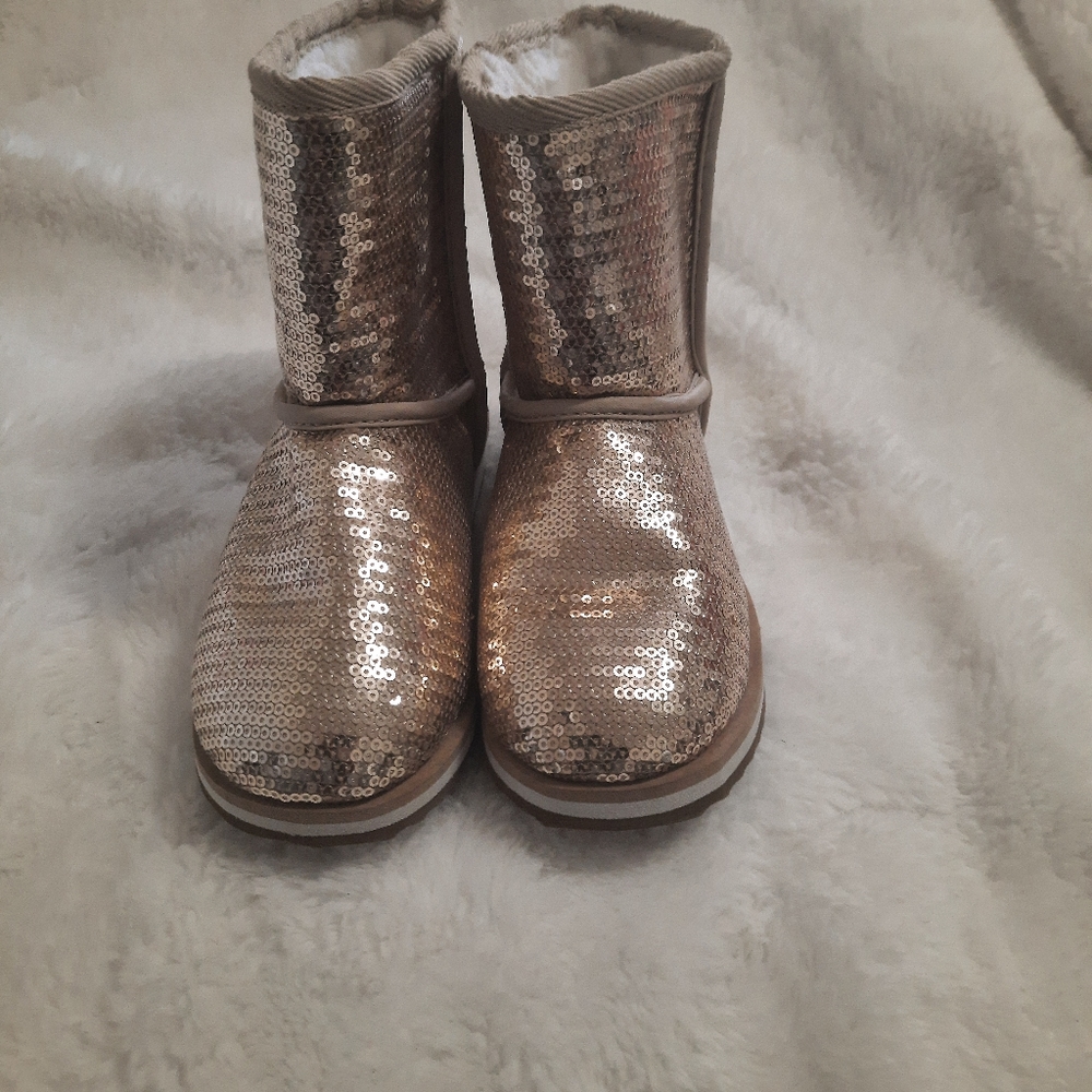 Gold sequin boots size 13